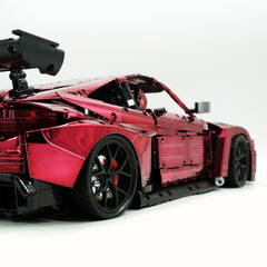 1: 8 BMW M4 GT3 Building Set, Fully Detailed Simulation, Custom Wine Red Electroplating Appearance Edition (4556Pcs)