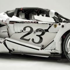 1: 8 LaFerrari FXXK EVO Custom Modified, Rare Pearl White Enamel Paint, Oversized Rear Wing (4739 Pcs)