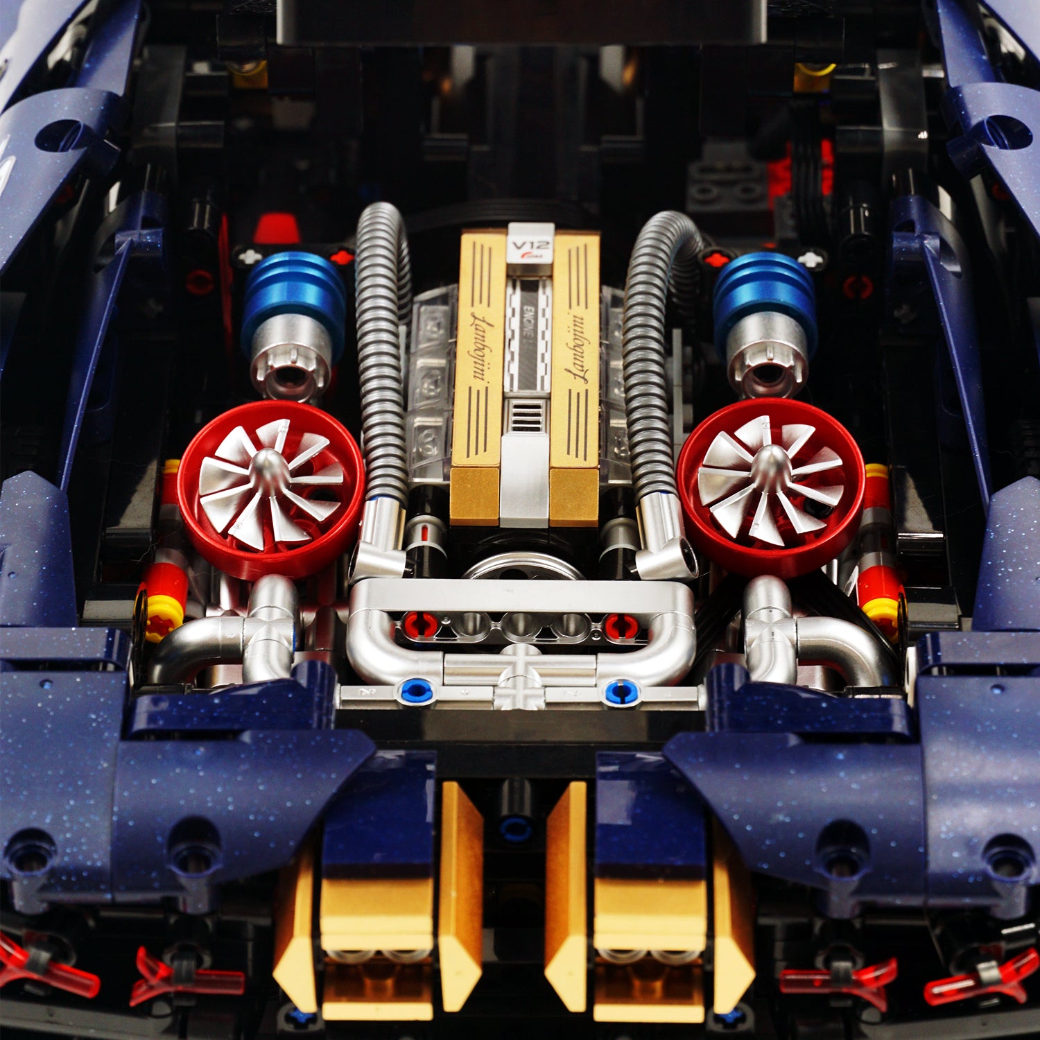 1: 8 Starry Night Sportcar con control remoto, chasis de elevación eléctrico, puerta eléctrica (4106 piezas)