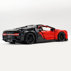 1: 8 Bugatti Chiron, Custom Modified Red+Black Edition (4031 PCS)