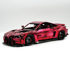 1: 8 BMW M4 GT3 Building Set, Fully Detailed Simulation, Custom Wine Red Electroplating Appearance Edition (4556Pcs)