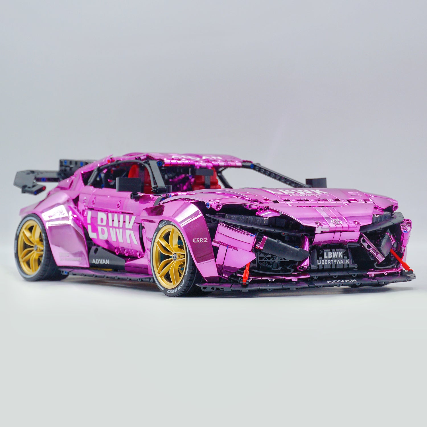 1:8 Toyota Supra Electroplating powder limited edition, Electric Air Suspension, Rear Accelerator Blade linkage (4399 Pcs)