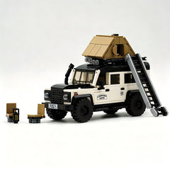 LAND ROVER DEFENDER CAMPER | British Camper Off‑Roader with Container Display Case(676 PCS)