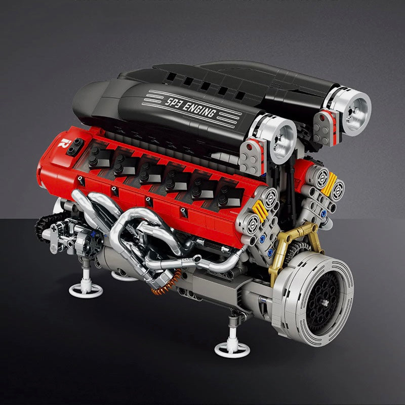 Italian V12 Hypercar Engine |  Motorised Supercar Engine Model | 1240 PCS - BAV BRICK