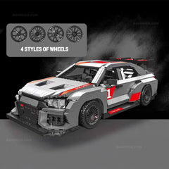 Audi RS3, coche de carreras alemán de carrocería ancha | Incluye 4 estilos de ruedas (1520 piezas)