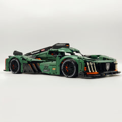 1: 8 Le Mans 9×8 RaceCar Juegos de construcción con control remoto, alerón trasero elevador eléctrico, faros fluorescentes (3746 piezas)
