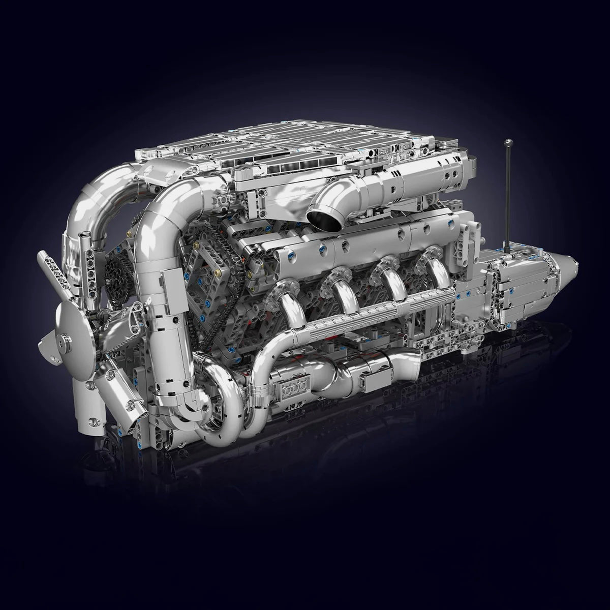 THE ULTIMATE CHROME TWIN TURBO V8 ENGINE & GEARBOX (2899 PCS)