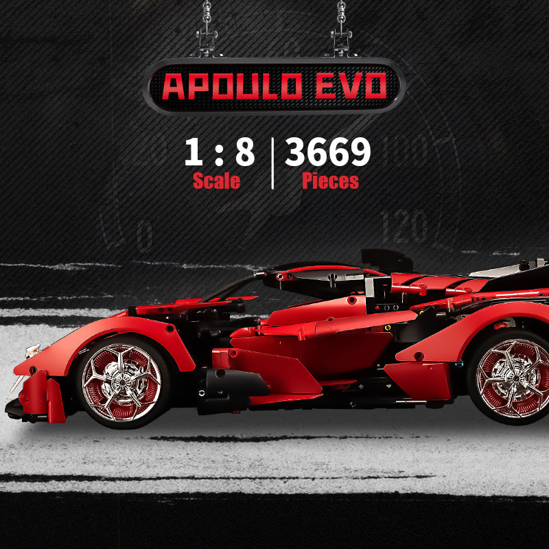 1: 8 Apollo Red Devil with Remote Control, High Detail Restoration (3669 Pcs) - BAV BRICK