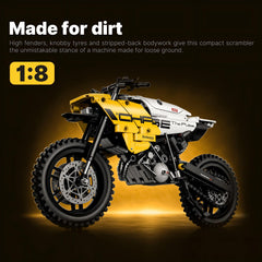 Yellow Scrambler | 1:8 Scale Motorcycle | 510 PCS