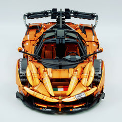 1: 8 LaFerrari FXXK EVO Custom Modified, Orange Gold Color Enamel Paint, Oversized Rear Wing (4739 Pcs)