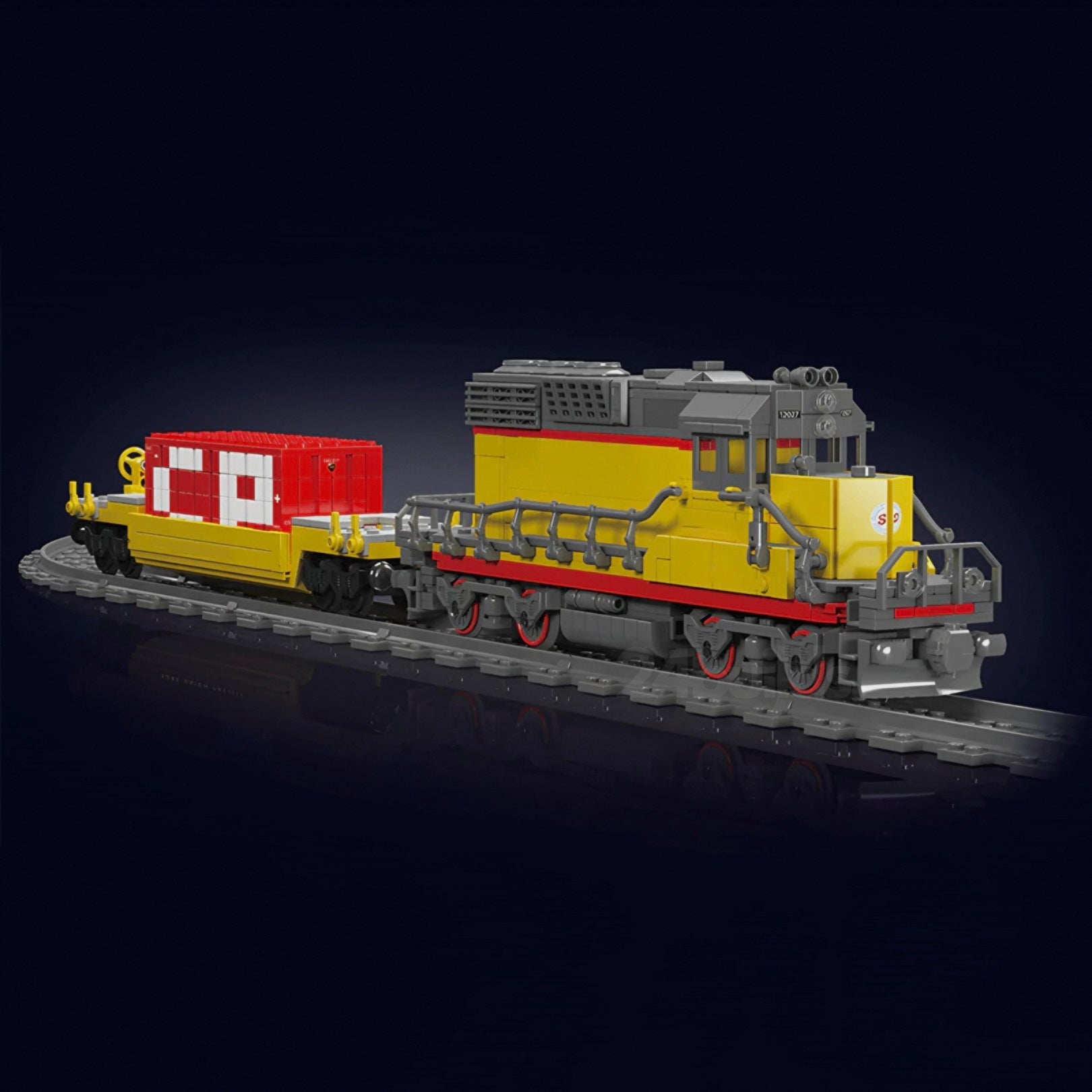 Remote-Controlled EMD SD40-2 Diesel Locomative | Freight Train With Crane(1170pcs) - BAV BRICK