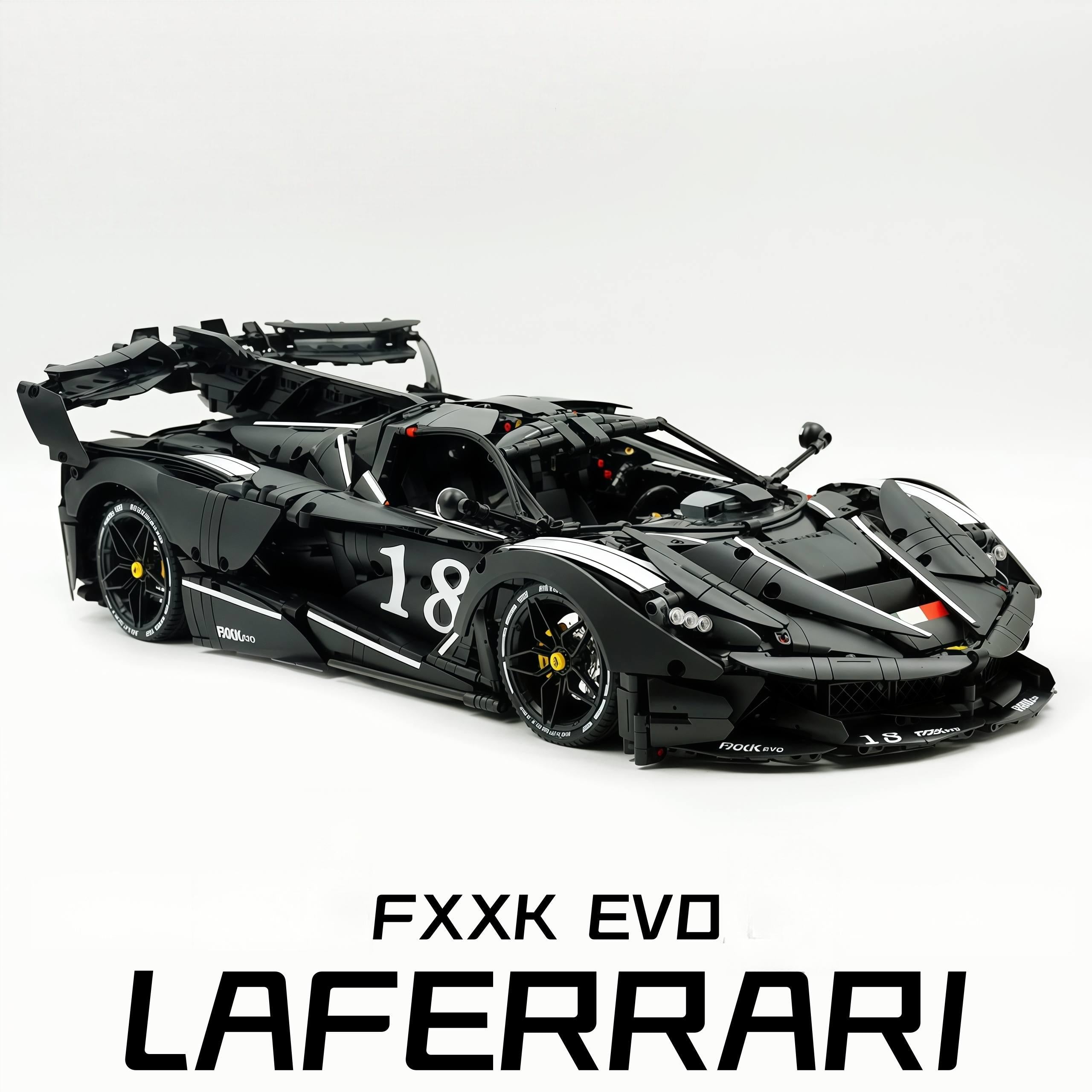 1: 8 LaFerrari FXXK EVO Custom Modified, Matte Black Paint, Oversized ...