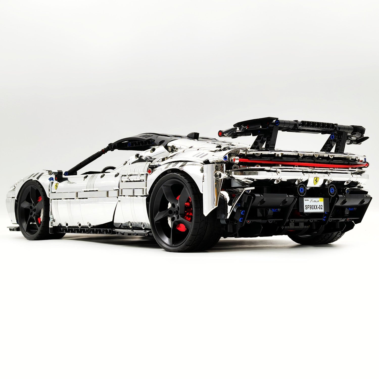 1:8 Ferrari SF90XX Silver Plating Limited Color, The Ultimate Supercar, More Than 12 Features Restored(4100 Pcs)
