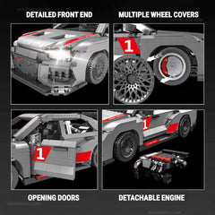 Audi RS3, coche de carreras alemán de carrocería ancha | Incluye 4 estilos de ruedas (1520 piezas)