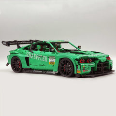 1: 8 BMW M4 GT3 Building Set, Fully Detailed Simulation, Isle of Man Green Custom Edition (4556Pcs)