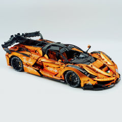 1: 8 LaFerrari FXXK EVO Custom Modified, Orange Gold Color Enamel Paint, Oversized Rear Wing (4739 Pcs)