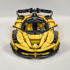 1: 8 LaFerrari FXXK EVO Custom Modified, Yellow Color Enamel Paint, Oversized Rear Wing (4739 Pcs)