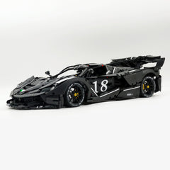 1: 8 LaFerrari FXXK EVO Custom Modified, Matte Black Paint, Oversized Rear Wing (4739 Pcs)