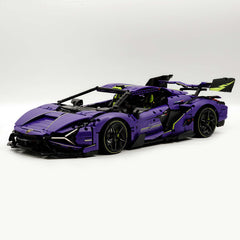 Lamborghini Supercar Comet Purple 1:8 avec télécommande – Fonctions électriques, moteur V10 et finition ciel étoilé personnalisée (3654 pièces)