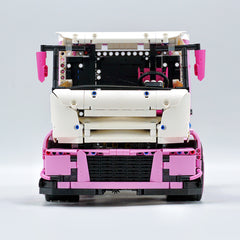 1: 8 Pink Box Trailer Truck, Total Length 110cm (8000+PCS)