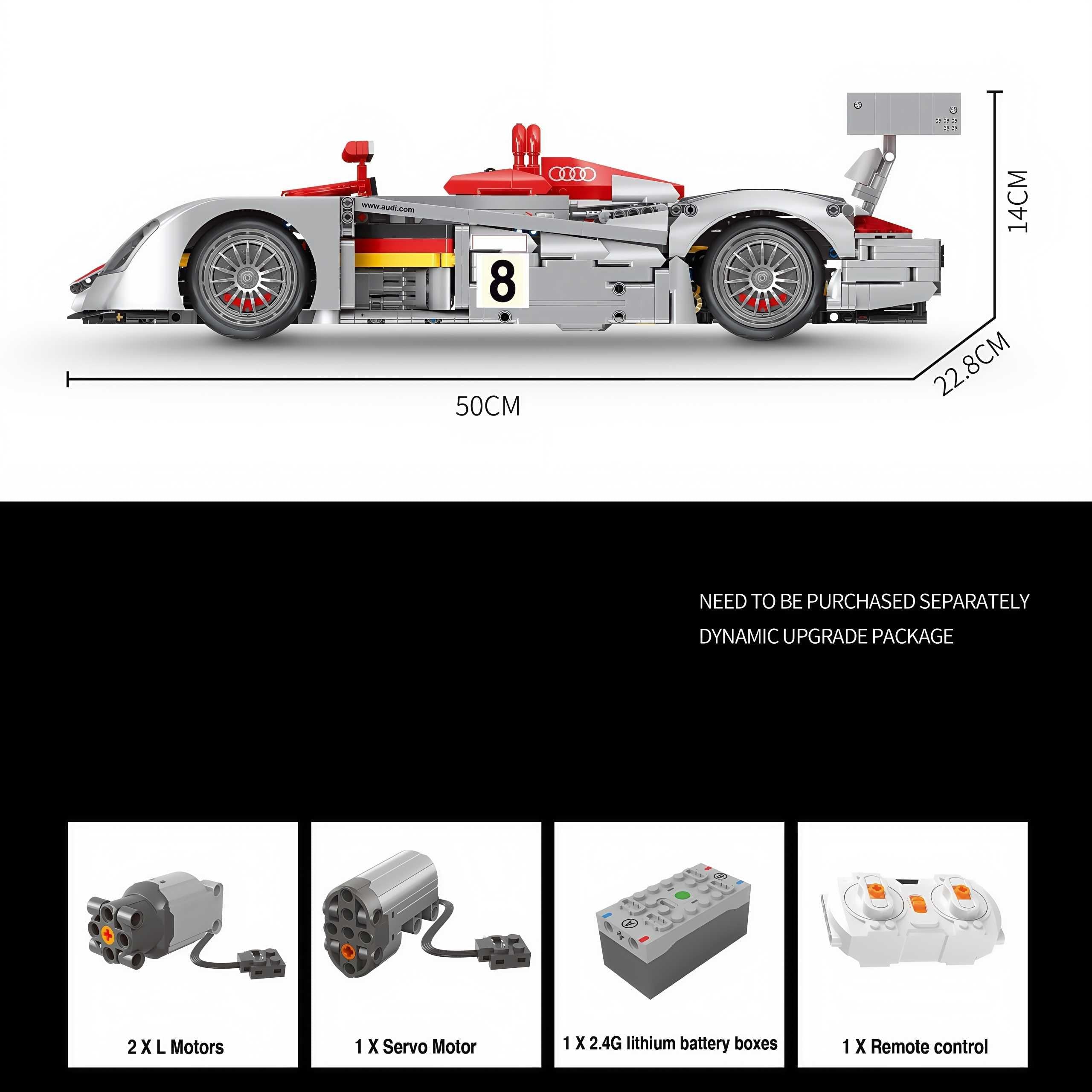 1:8 Audi R8 LMP 2000 | Remote Controlled | Genuine Authorization | 2426 PCS