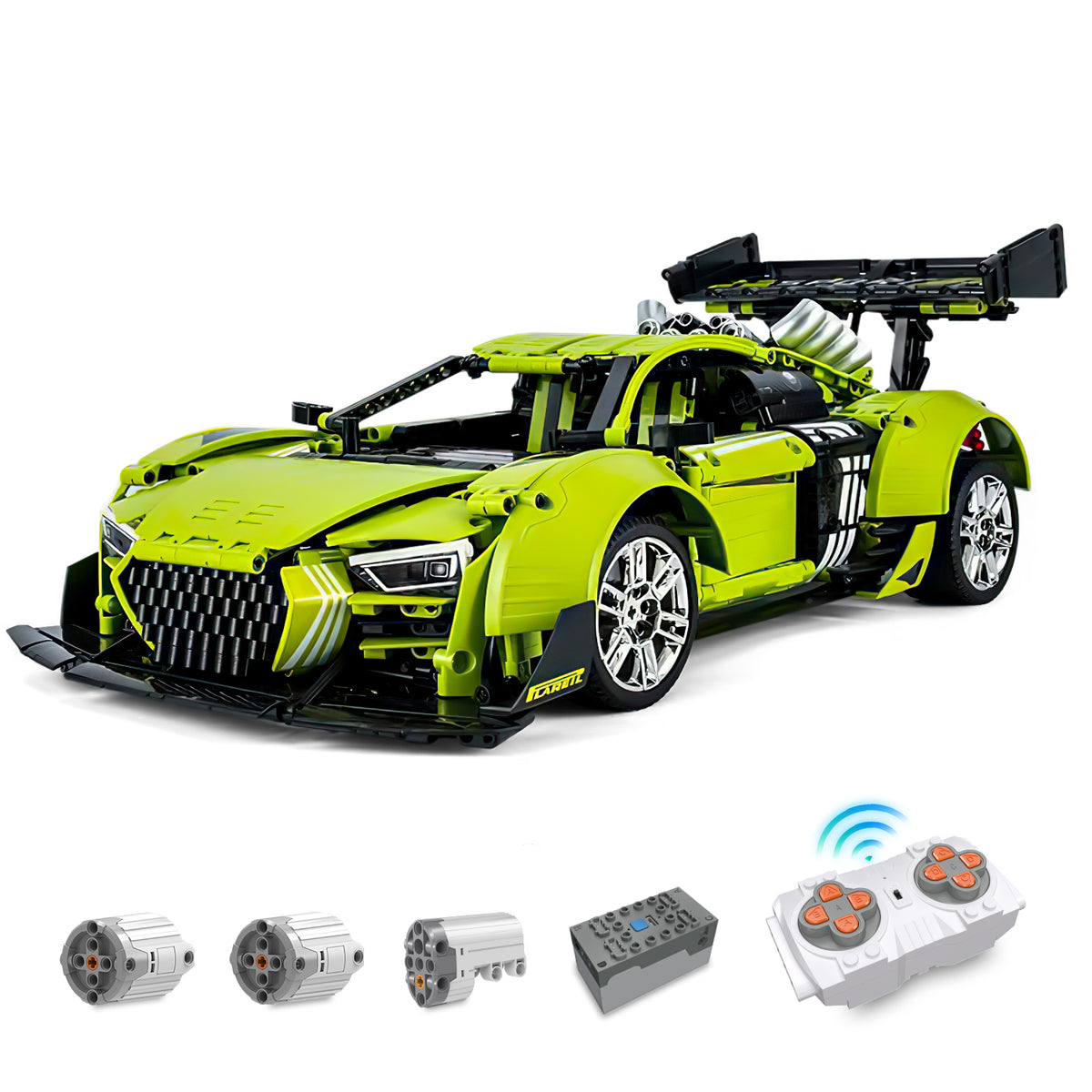 AUDI R8 Green Beast, Large Rear Wing (2641 Pcs) - BAV BRICK