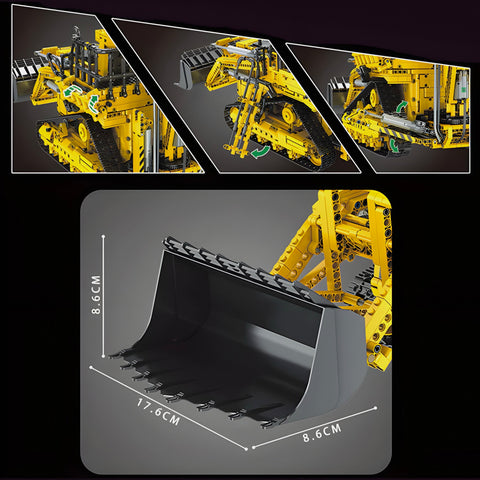 Backhoe Loader Remote Control REMOTE CONTROLLED PNEUMATIC BACKHOE LOADER (3960 PCS) | BAV BRICK