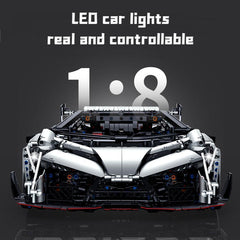 1: 8 Lamborghini VENENO Silver Gray with Remote control, Manual/Electric Air Suspension (4016 Pcs) - BAV BRICK