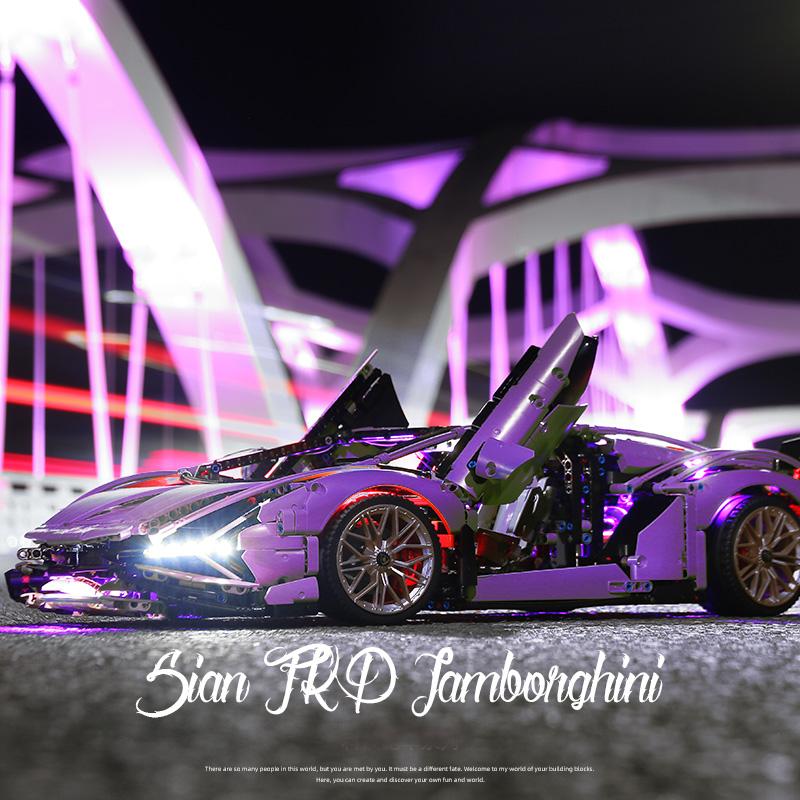 1:8 Purple Lamborghini Sian Collector's Edition (3955 Pcs) - BAV BRICK