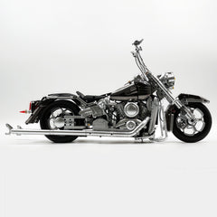 1: 5 Harley Heuer fat Boy, Electroplating Gun Gray Edition, Adjustable Rear Wheel Height(2392 Pcs)