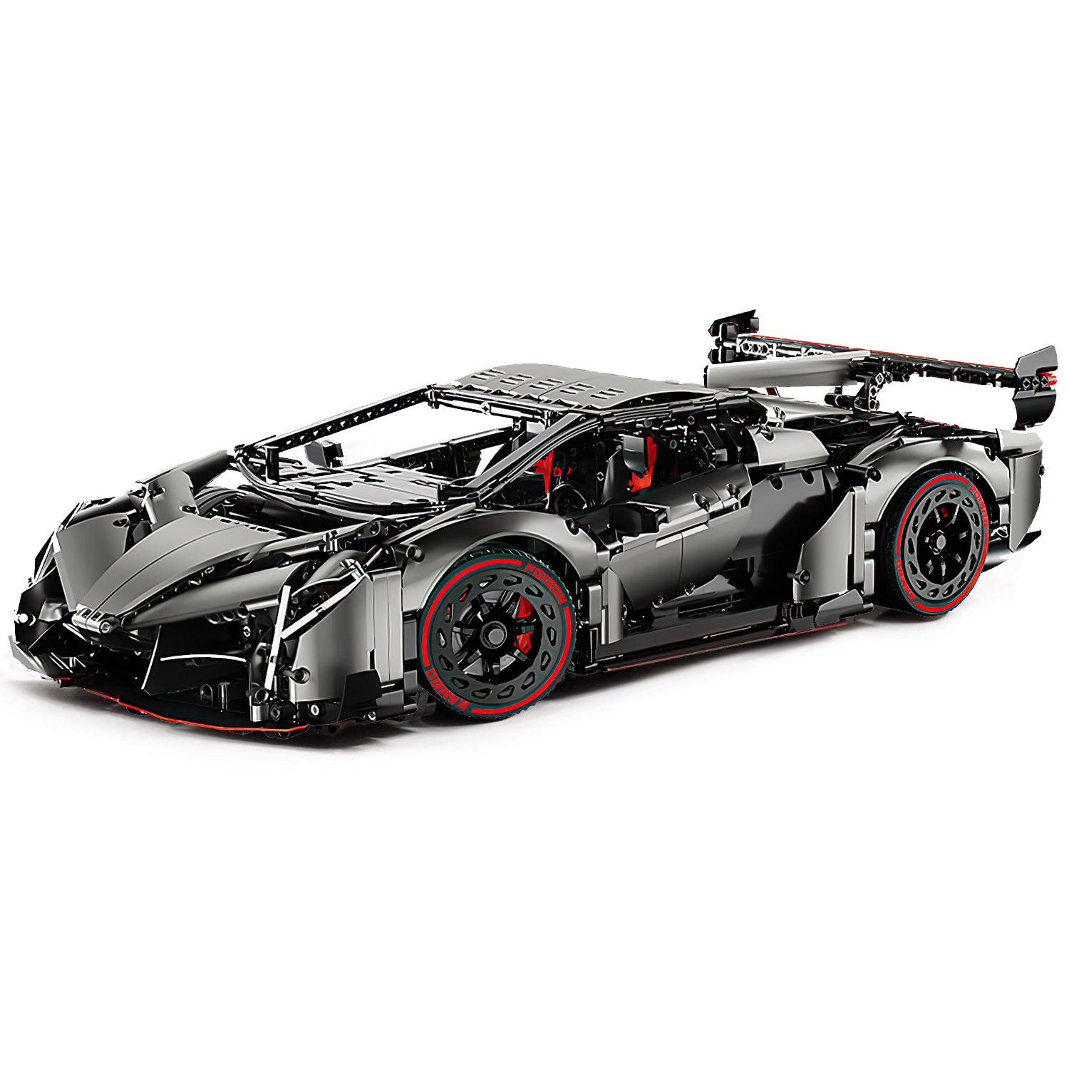 1: 8 Lamborghini VENENO Silver Gray with Remote control, Manual/Electric Air Suspension (4016 Pcs) - BAV BRICK