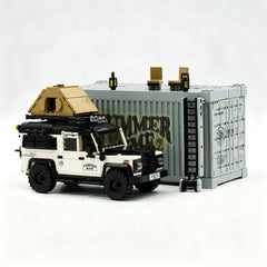 LAND ROVER DEFENDER CAMPER | British Camper Off‑Roader with Container Display Case(676 PCS)