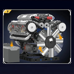 MOTORISED V8 ENGINE (534 PCS)