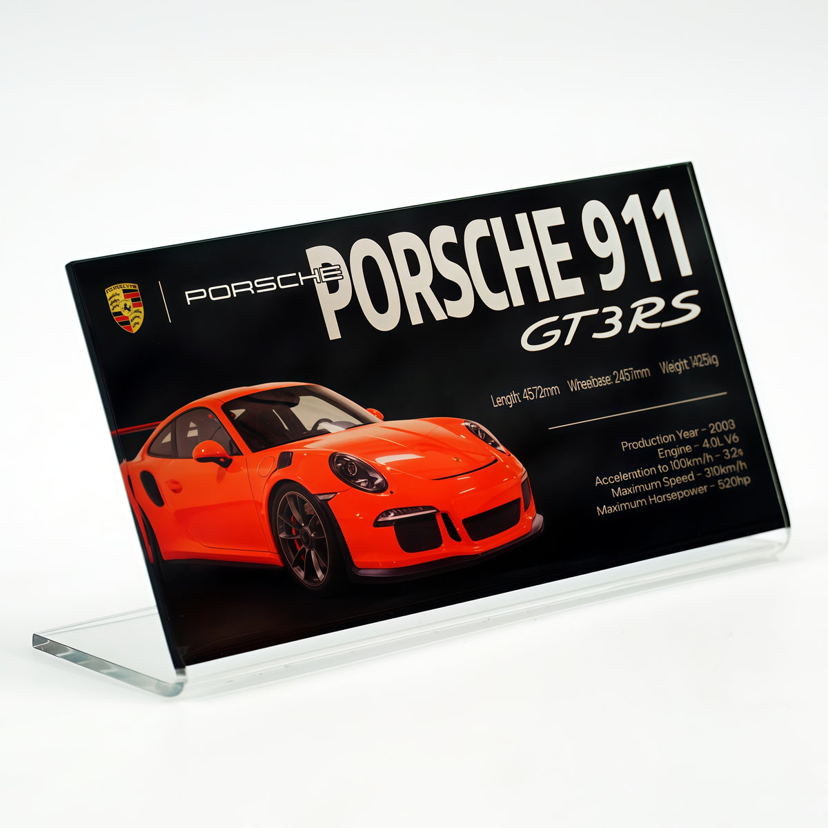 Suitable for Posche McLaren Supercar Series Display Acrylic Nameplate