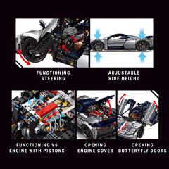 The Ultimate FERRARI F80 Prancing Horse Hypercar 4702pcs | Silver Limited Edition