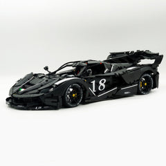 1: 8 LaFerrari FXXK EVO Custom Modified, Matte Black Paint, Oversized Rear Wing (4739 Pcs)
