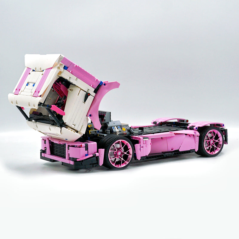 1: 8 Pink Box Trailer Truck, Total Length 110cm (8000+PCS)