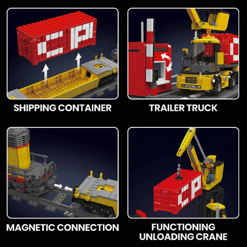 Remote-Controlled EMD SD40-2 Diesel Locomative | Freight Train With Crane(1170pcs) - BAV BRICK