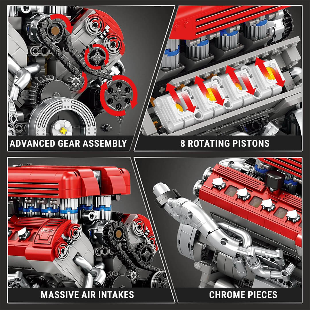 Motorised High-Revving V8 Italian Engine |  Performance Engine Engineering | 1100 PCS - BAV BRICK