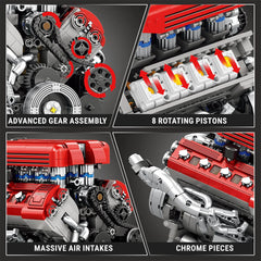 Motorised High-Revving V8 Italian Engine |  Performance Engine Engineering | 1100 PCS - BAV BRICK