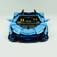 1: 8 Lamborghini One Off: Auténtica, Paint Pearl Blue Version, Motorized Convertible Switch Mode, Full Vehicle Motorization (3392 Pcs)