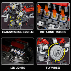 Motorised V8 Engine  | 1:24 Scale | 664 PCS
