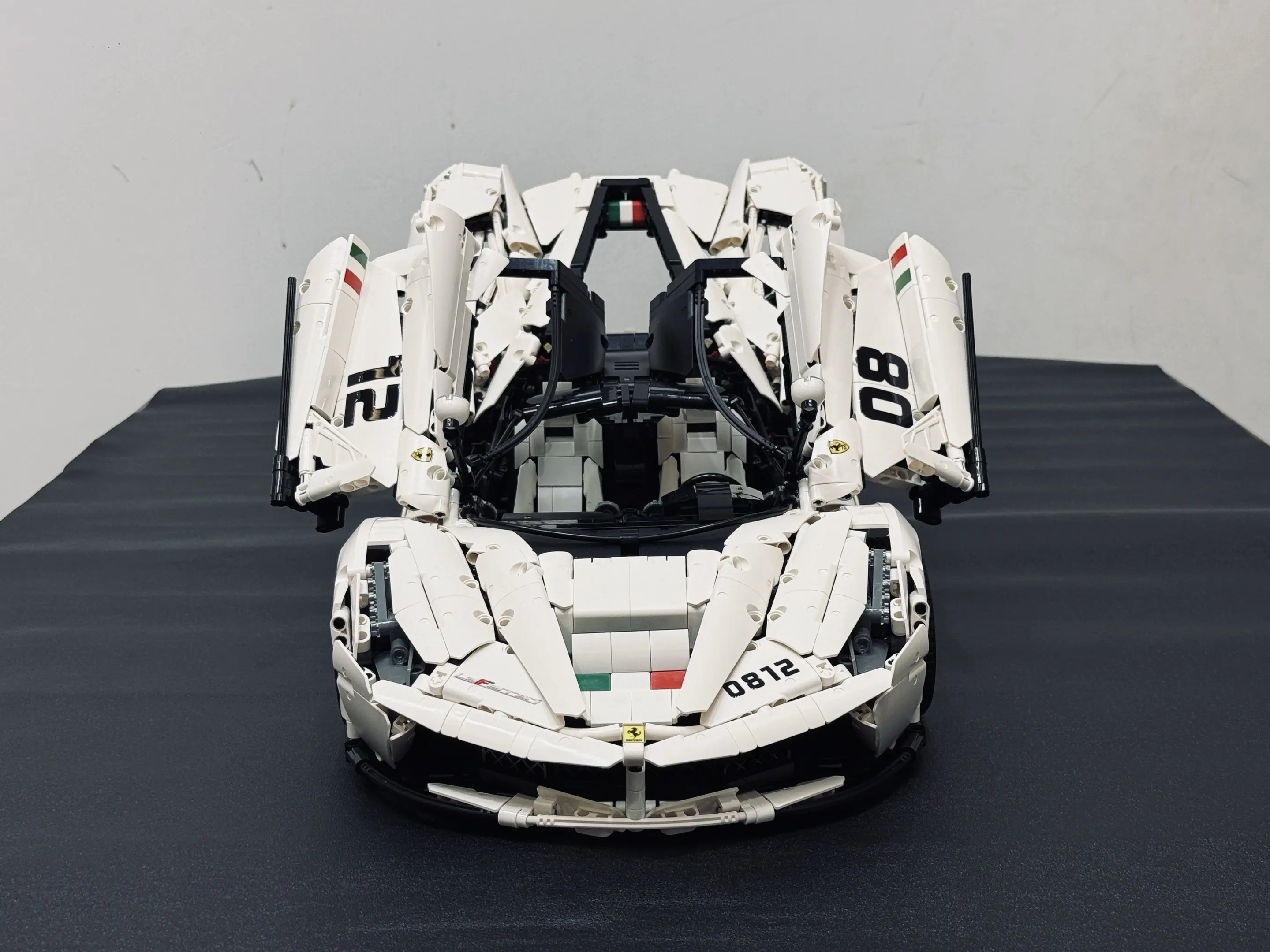1: 8 LaFerrari Sportcar, Custom White Goddess, Fully Detailed Simulation, The Ultimate Collectible, None-Remote Controlled (4739Pcs) - BAV BRICK