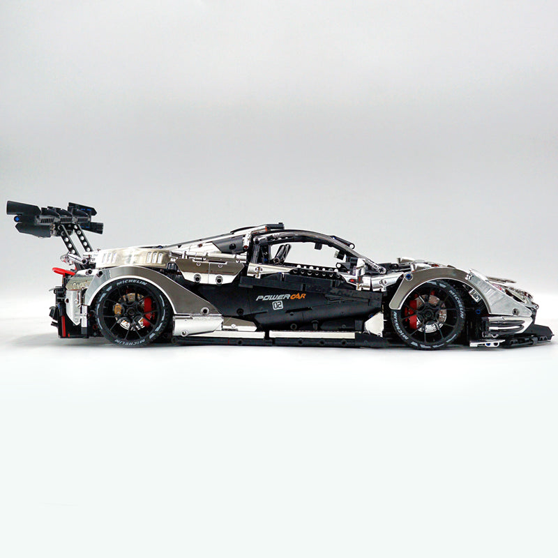 1: 8 McLaren P1 Silver Plating Supercar Building Sets with Remote Control, Electric lift tail, Electric Doors (3568 Pcs)