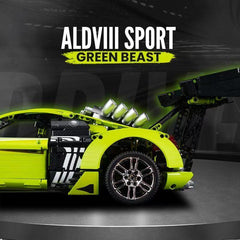 AUDI R8 Green Beast, Large Rear Wing (2641 Pcs) - BAV BRICK