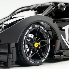 1: 8 LaFerrari FXXK EVO Custom Modified, Matte Black Paint, Oversized Rear Wing (4739 Pcs)