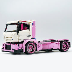 1: 8 Pink Box Trailer Truck, Total Length 110cm (8000+PCS)