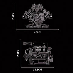 Motorised V8 Engine  | 1:24 Scale | 664 PCS