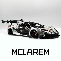 1: 8 McLaren P1 Silver Plating Supercar Building Sets with Remote Control, Electric lift tail, Electric Doors (3568 Pcs)