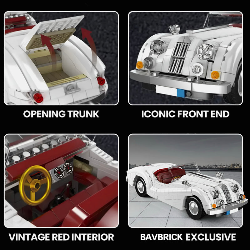 50s British Roadster Classic Open-Top Sports Car | 1:12 Scale | 1302 PCS - BAV BRICK